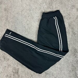 Y2k black with white striped net lined reebok track‎ pants